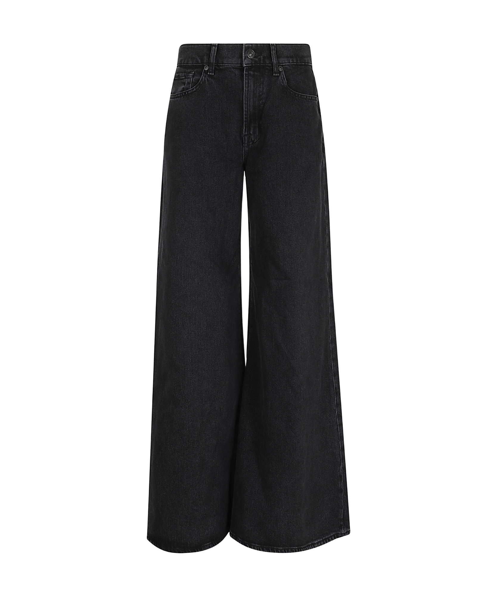Shop 7 For All Mankind Willow Wide Jeans In Black
