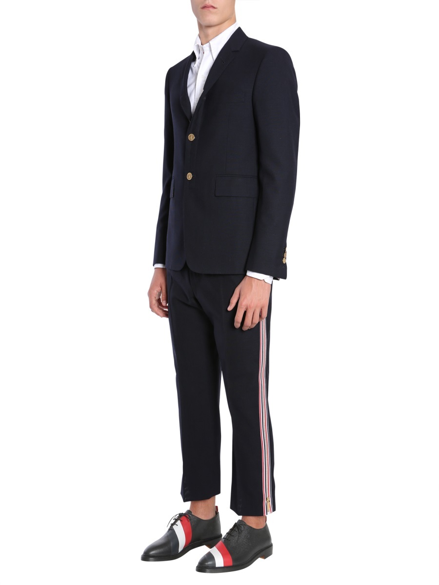 Thom Browne Side Striped Casual Pants In Black