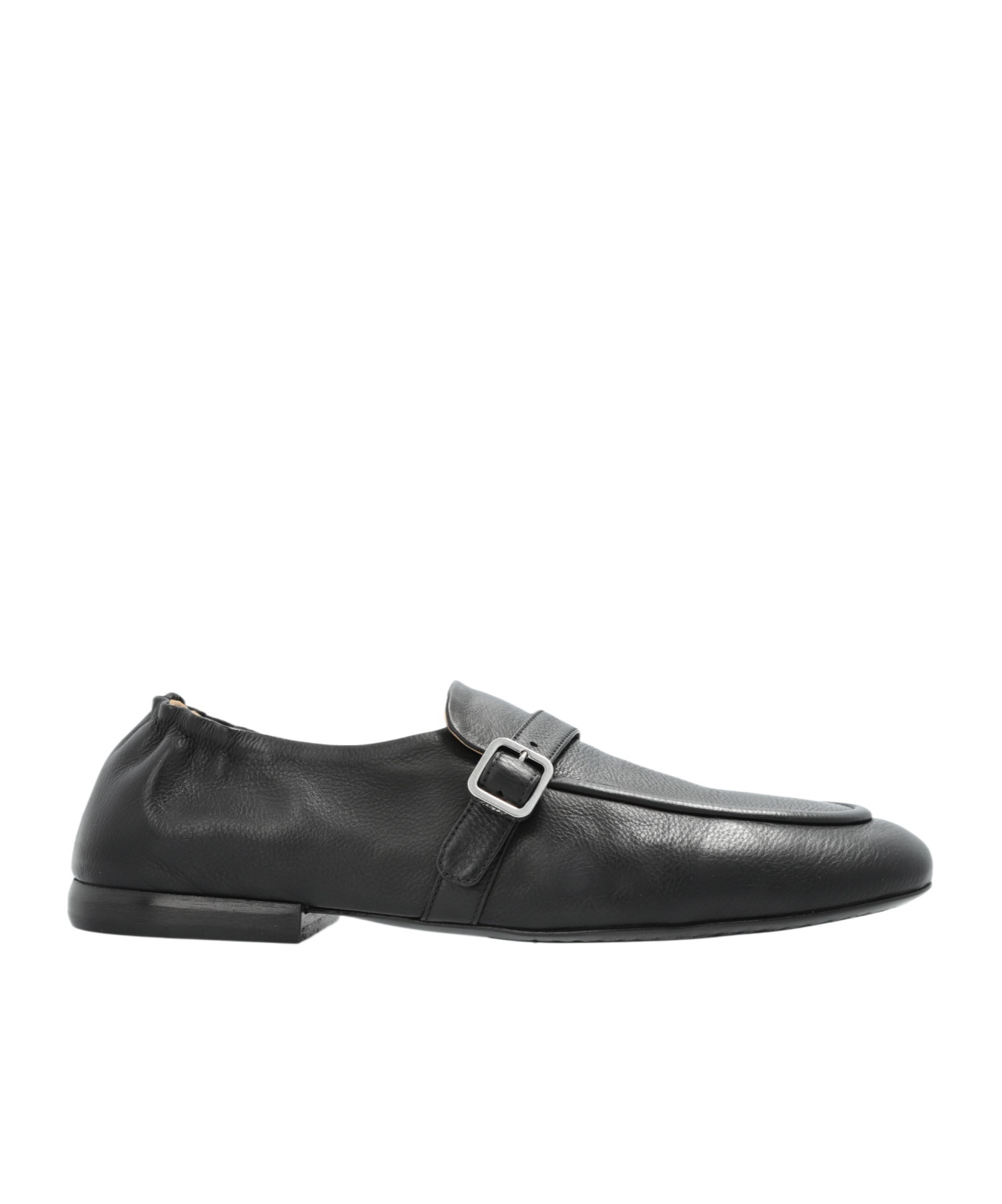 Marsèll Round Toe Leather Loafers With Buckle Detail In Black