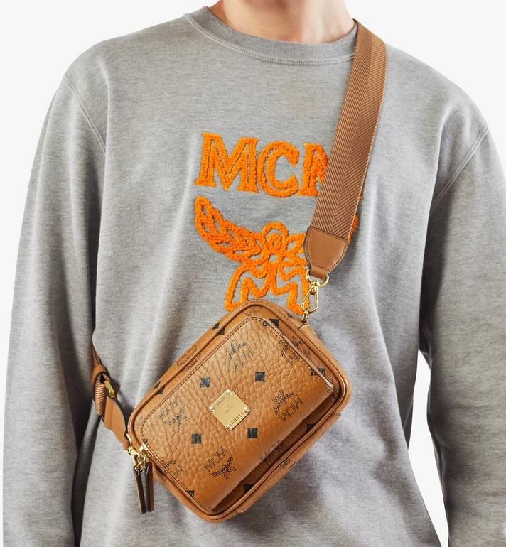 Mcm Visetos Crossbody Bag In Brown