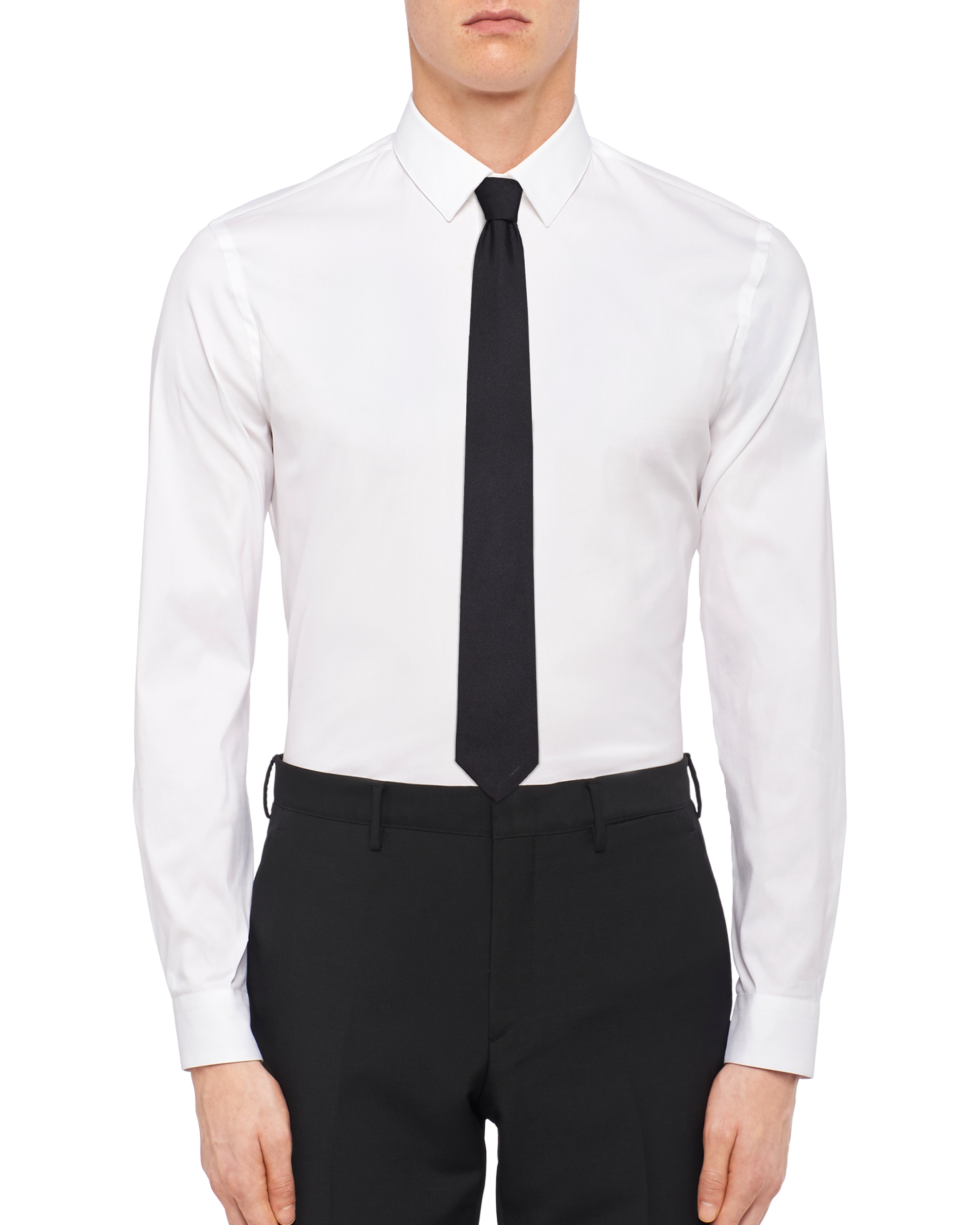 Prada Silk Blend Tie In Black