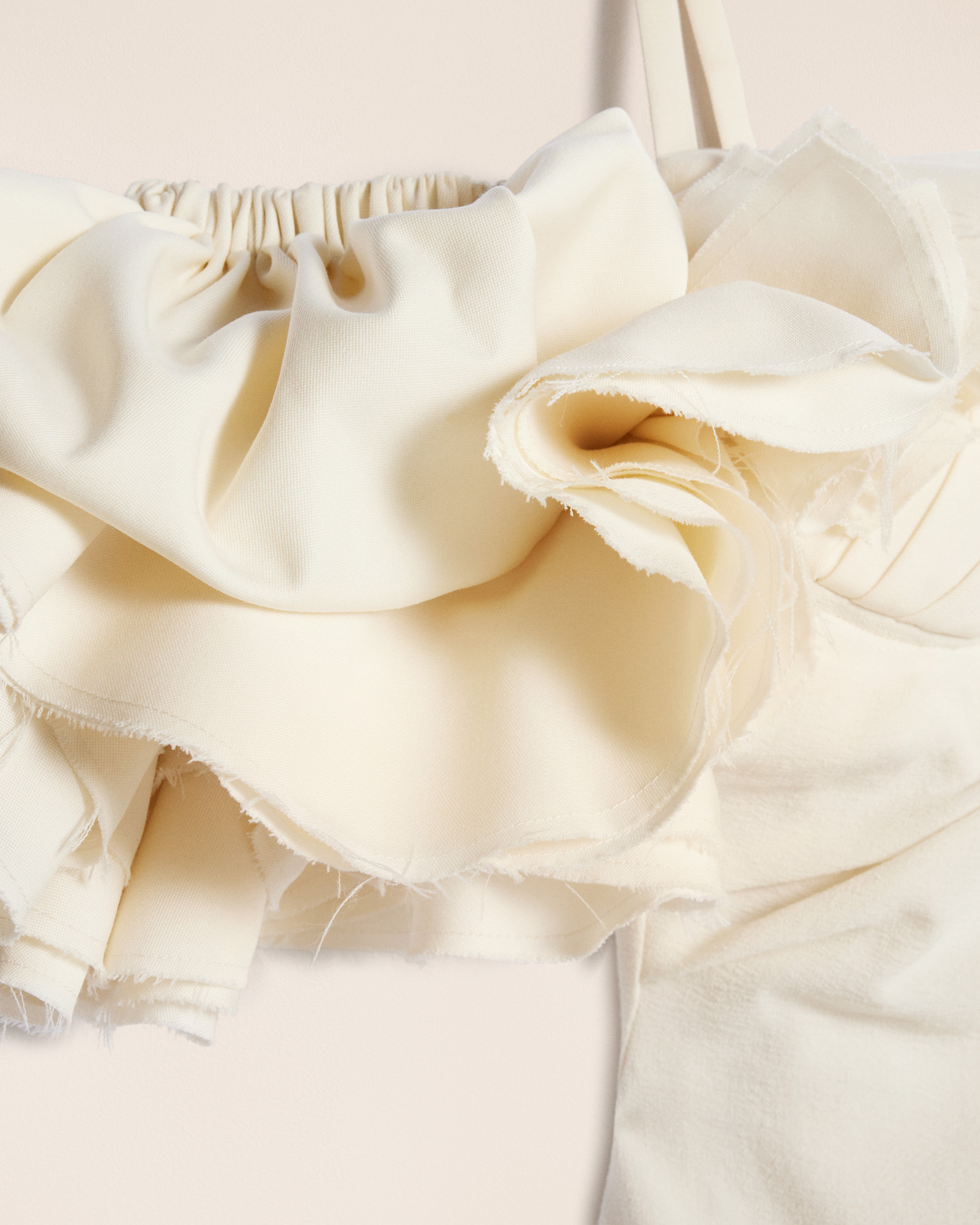 Jacquemus Duna Ruffled Grain De Poudre-trimmed Wool-blend Midi Dress In White