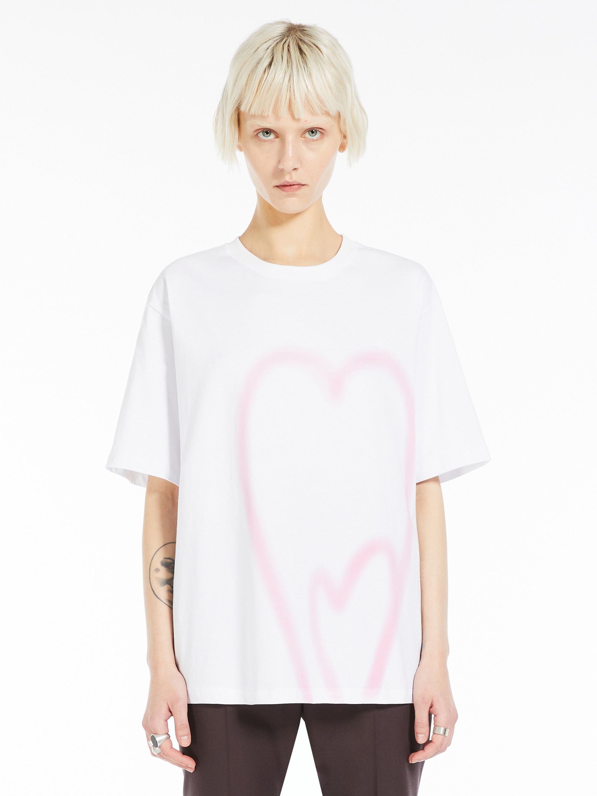 Sportmax Jersey Cotton Print T-shirt In White