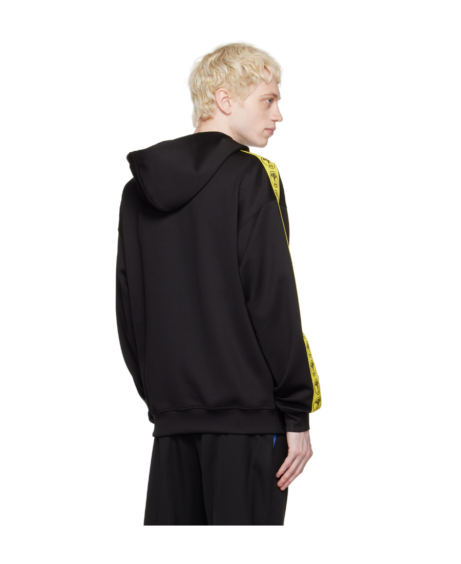 Moschino Zipped Drawstring Hoodie In Black