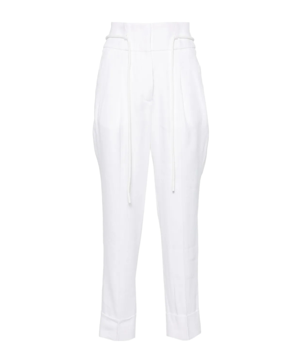 PESERICO PLEAT-DETAIL CROPPED TROUSERS