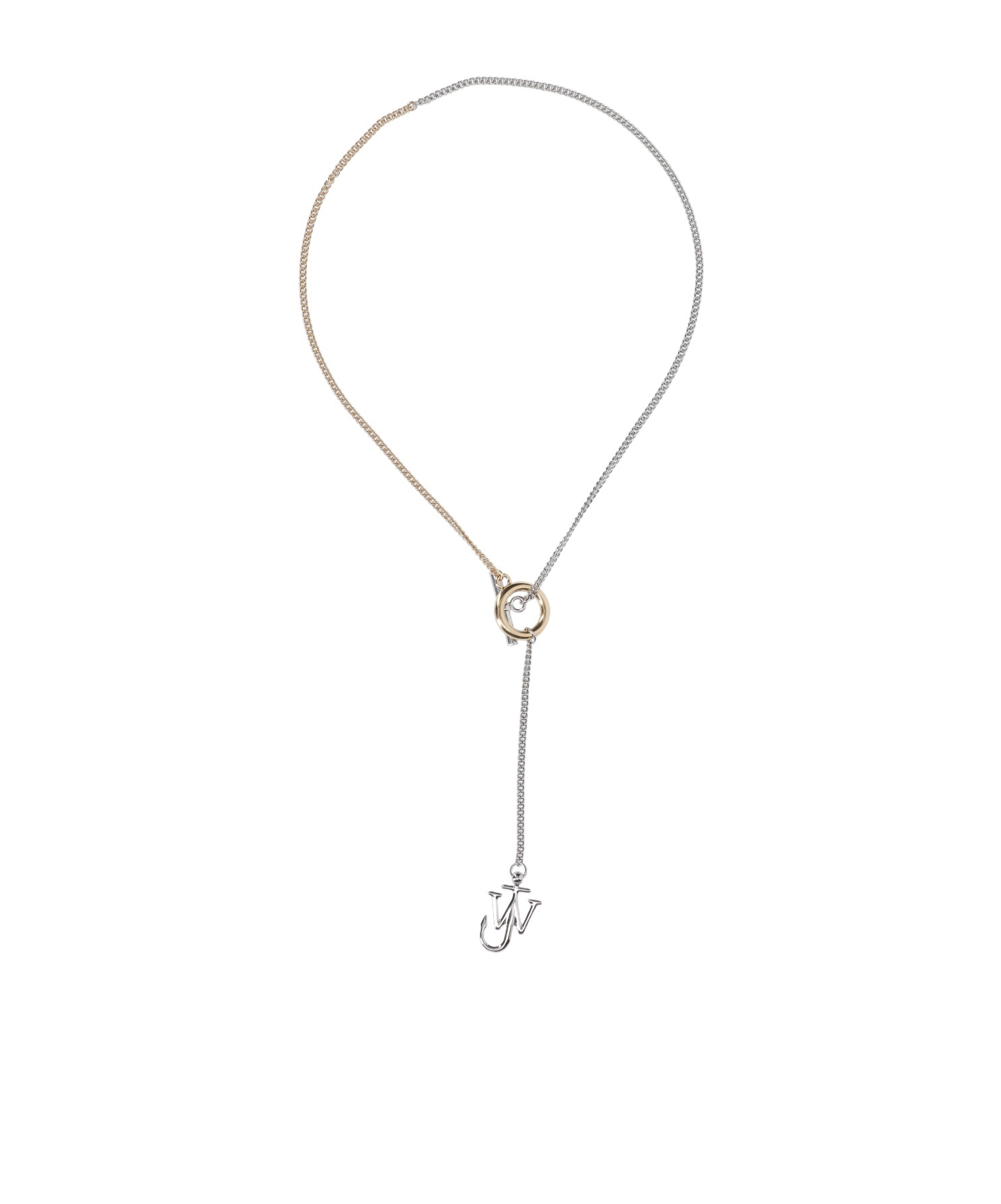 Jw Anderson Anchor Pendant Necklace In Gray