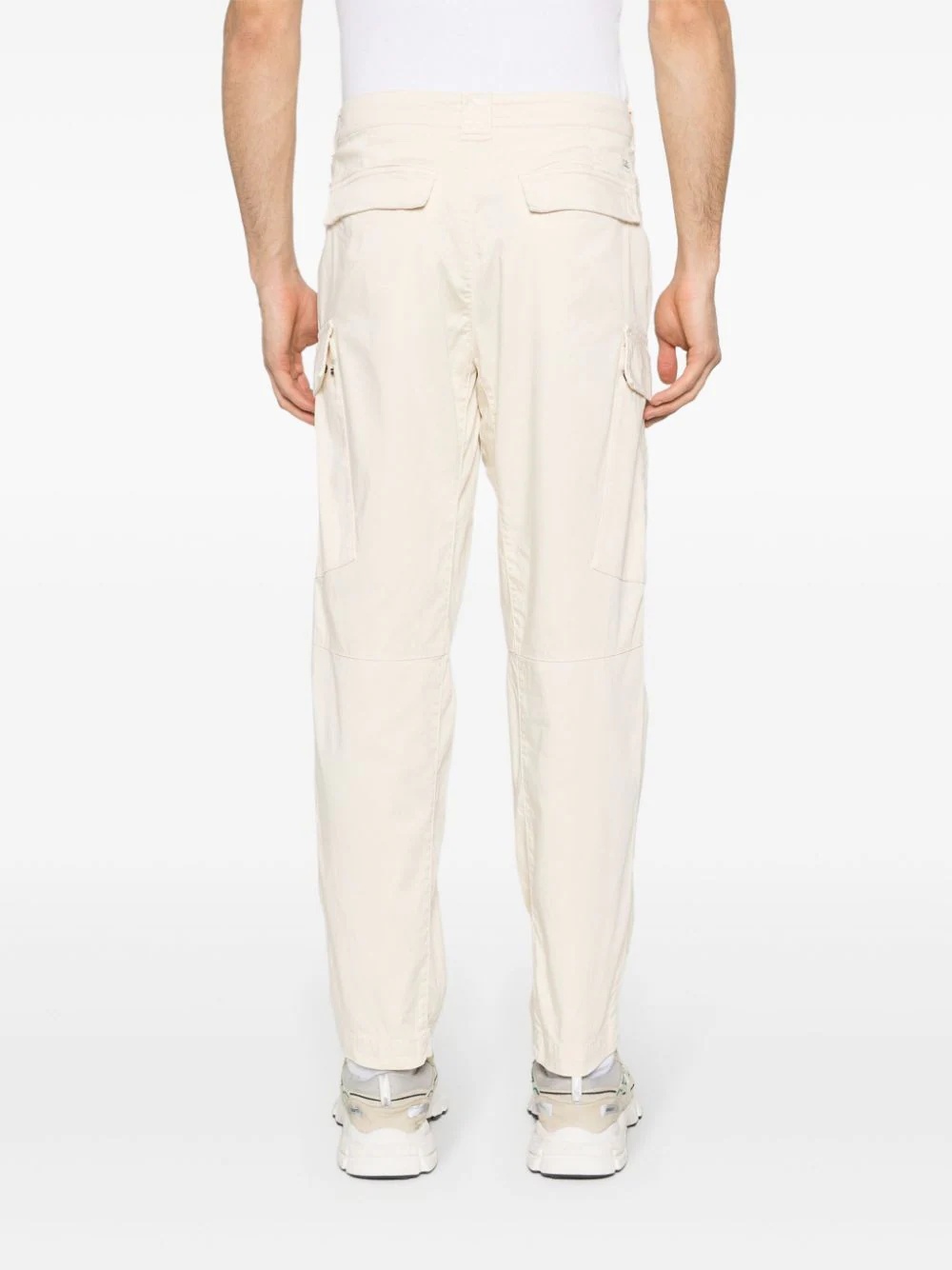 C.p. Company Stretch-cotton Tapered Cargo Trousers In White