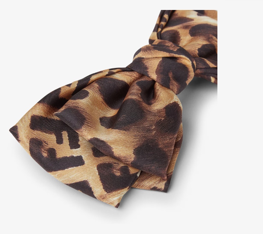 Fendi Animalier Hair Clip In Brown