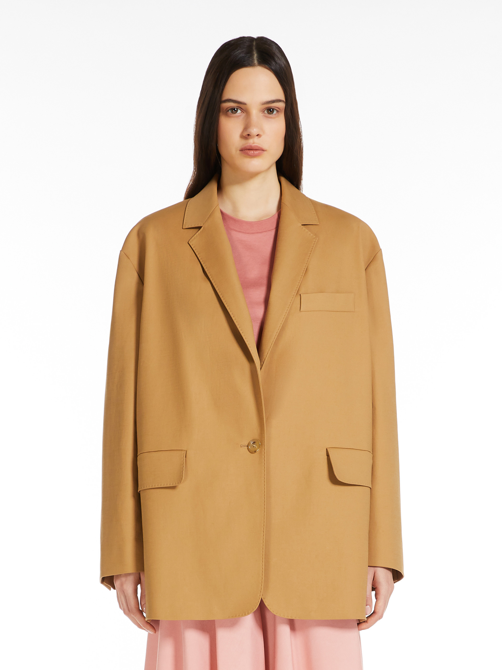 Max Mara Brown Wool Coat In Nude