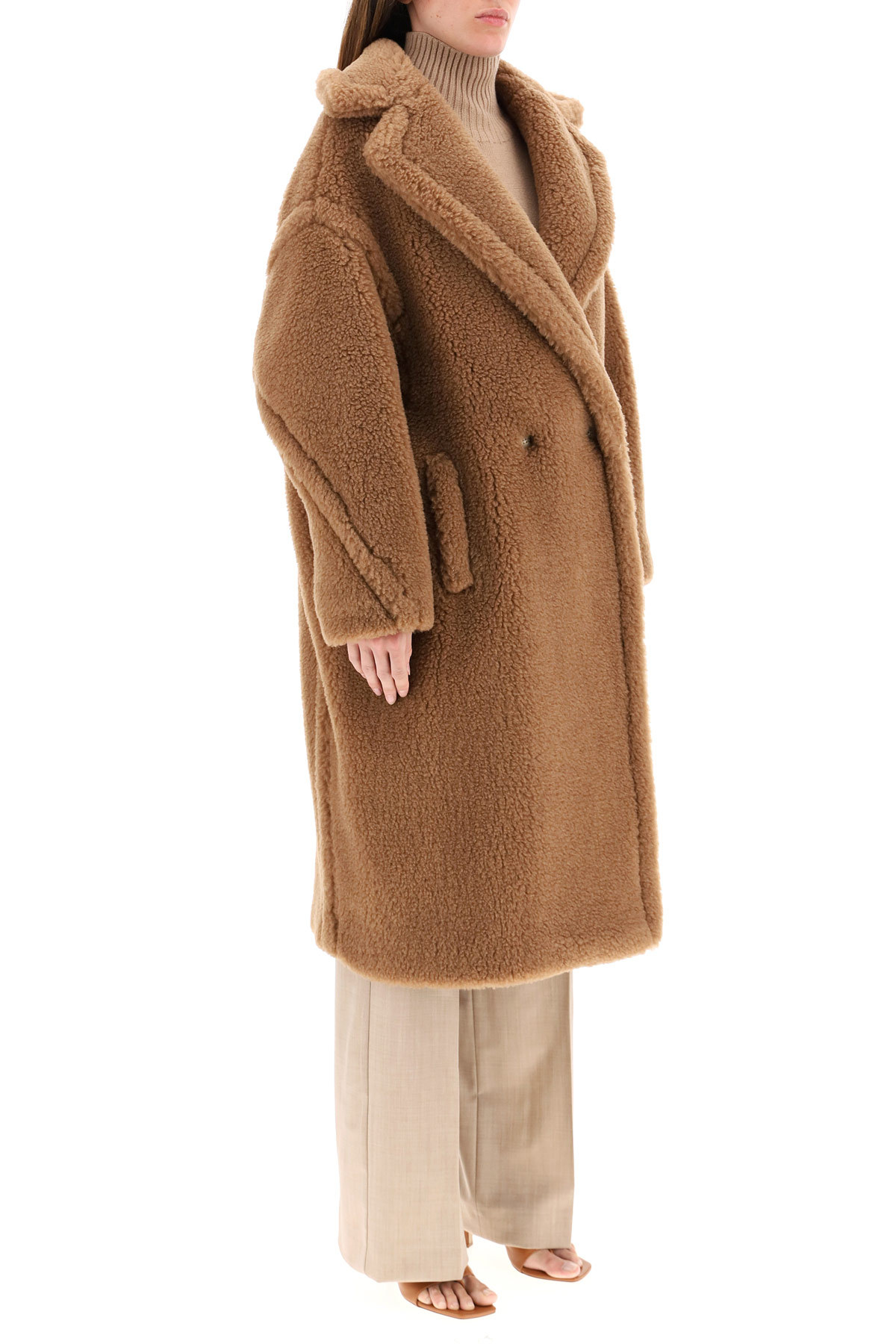 Max Mara Teddy Bear Oversized Overcoat In Brown
