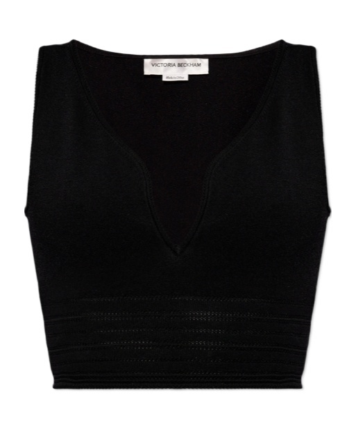 Victoria Beckham Sweetheart-neck Cropped Top In Black