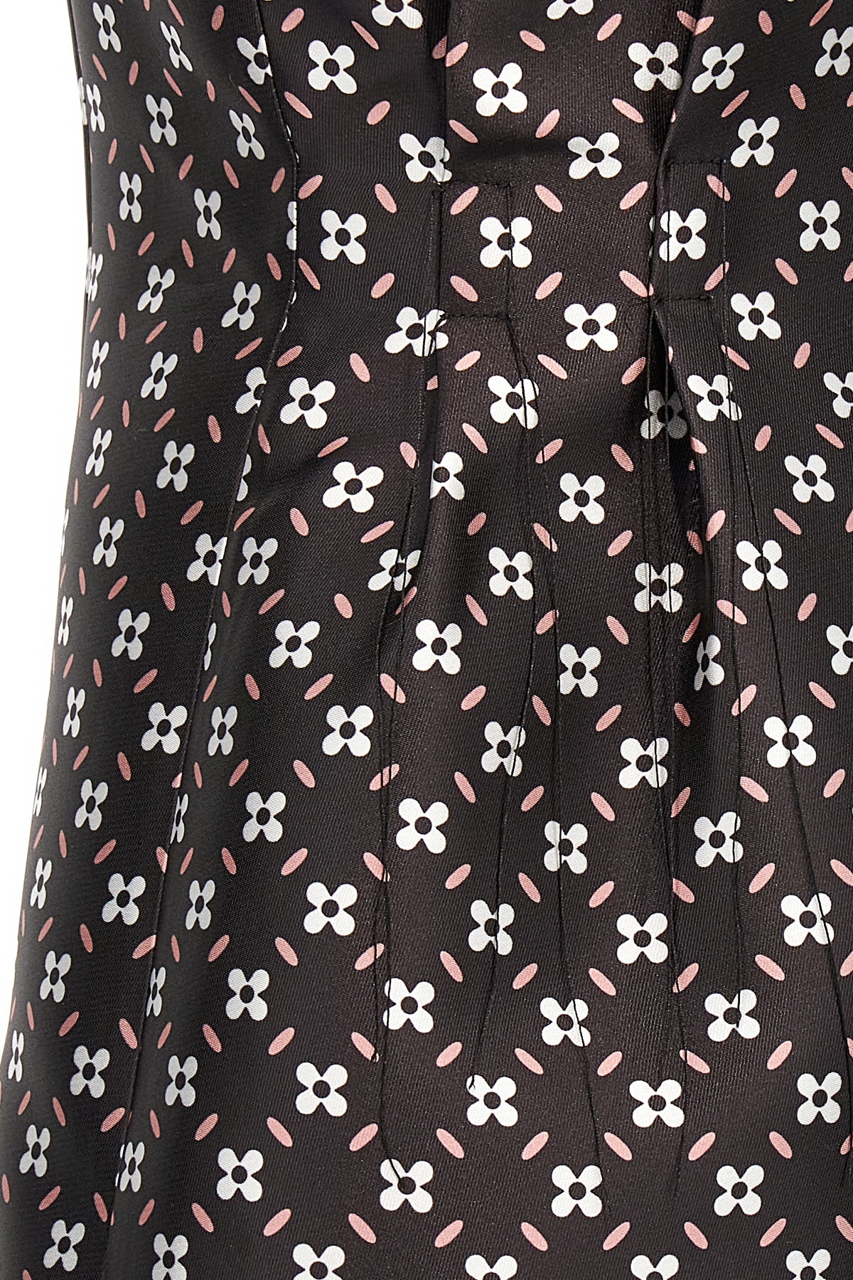 Lanvin Floral-print Satin Minidress In Black