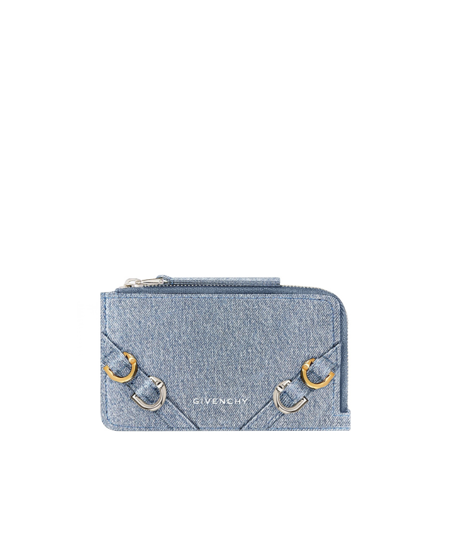 Givenchy Voyou Zipper Card Bag In Blue