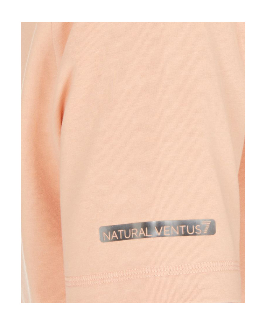 Ea7 Line Logo Shoulder-inserted Round-neck T-shirt In Nude