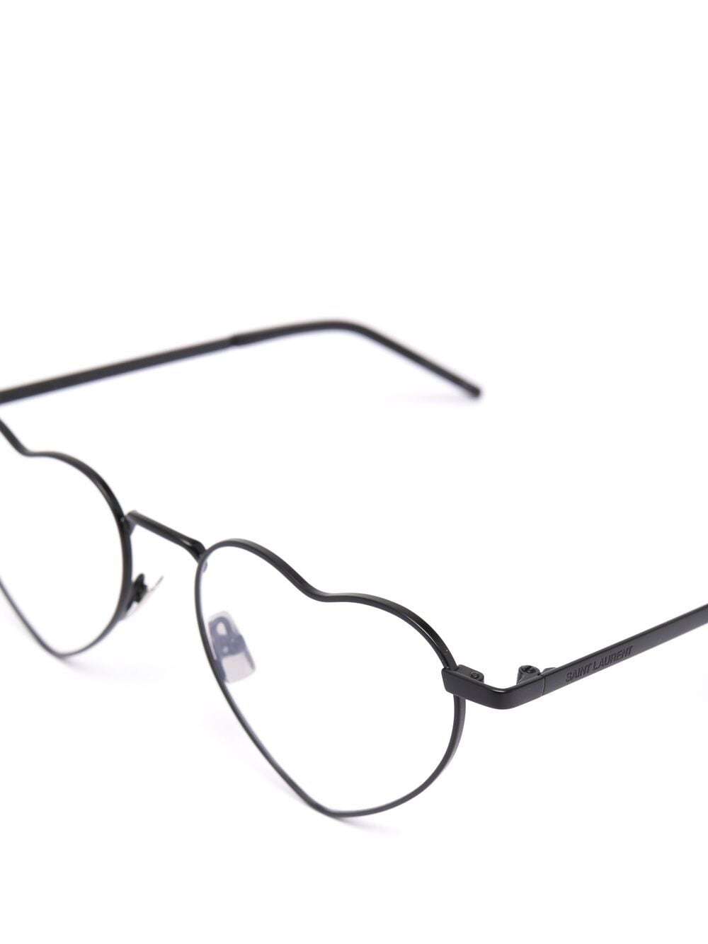 Saint Laurent Heart Shaped Sunglasses In Gray