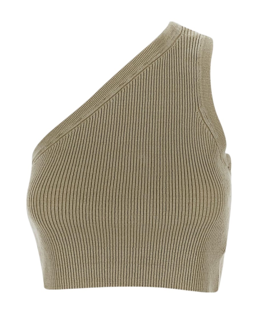 Jacquemus La Maille Ascu Cropped Top In Nude
