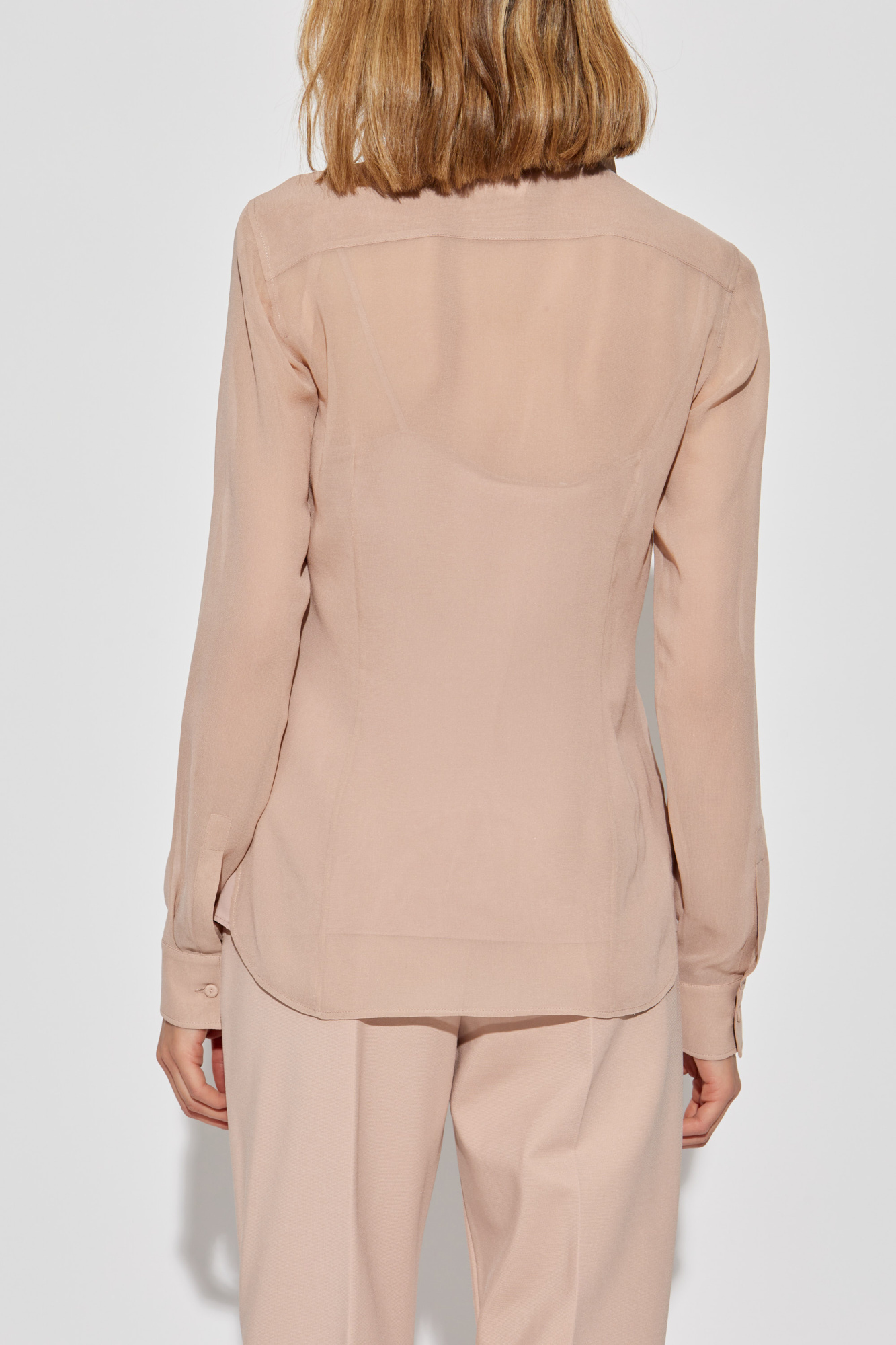 Max Mara Ercole Silk Shirt In Nude