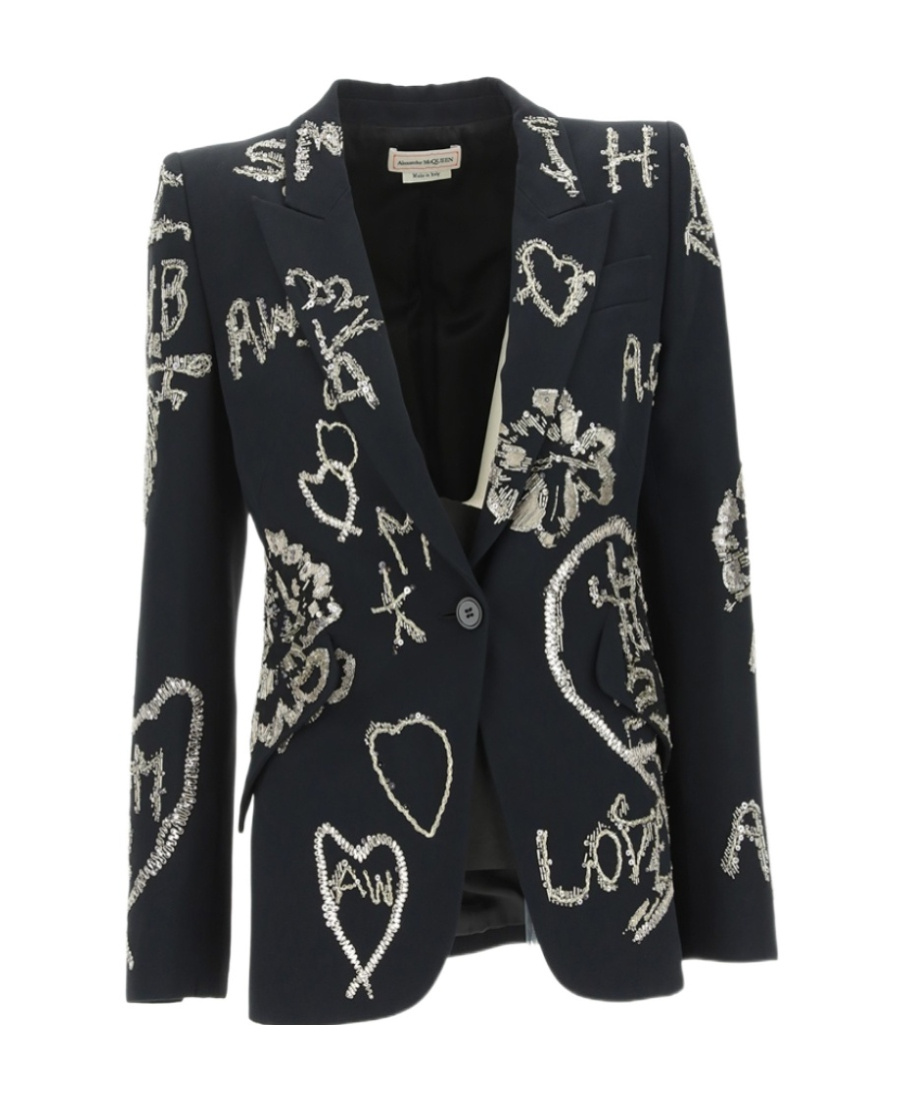 Alexander Mcqueen Embellished Single In Black