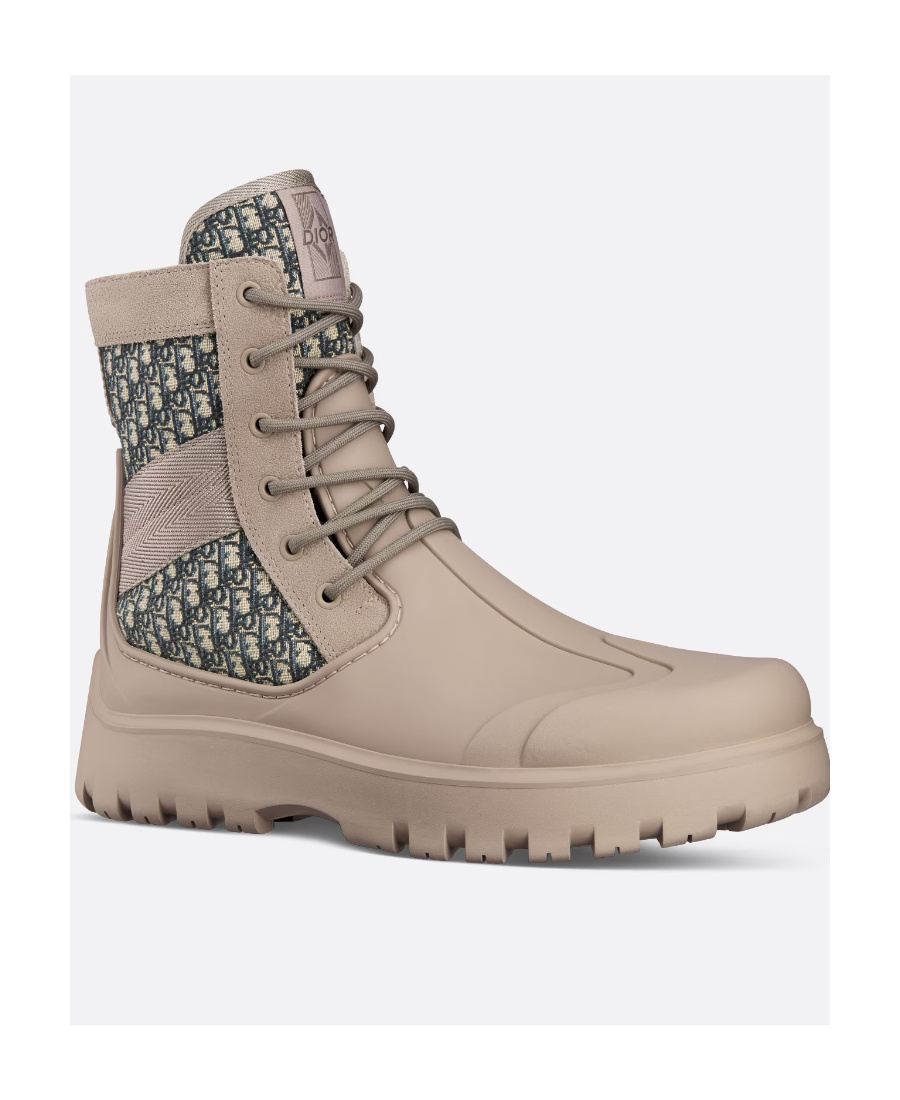 Shop Dior Garden Lace-up Boots In Brown