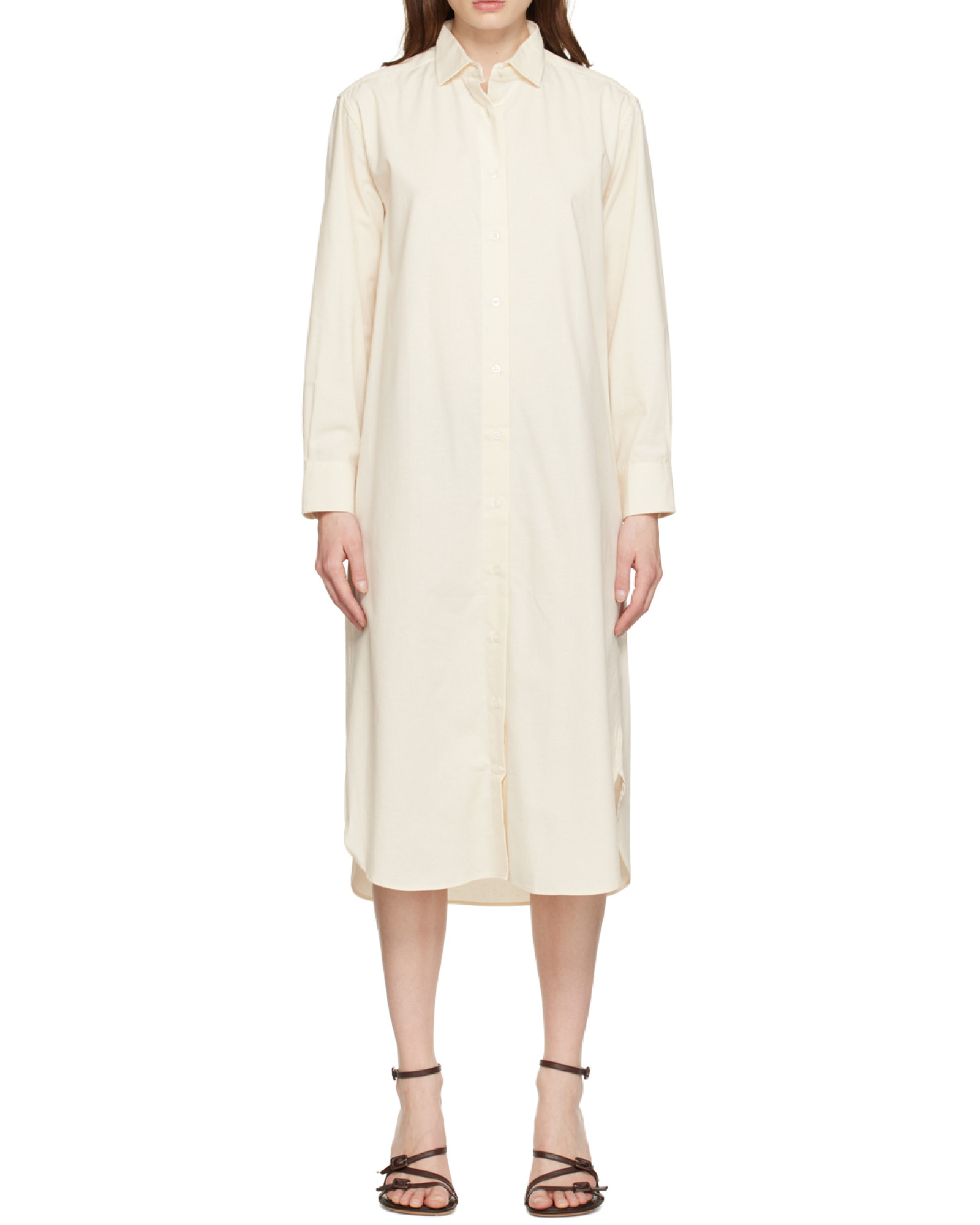 Baserange Ole Organic Cotton Shirt Dress In White