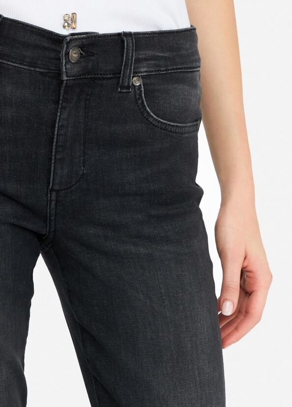Liu •jo Flared Denim Trousers In Black