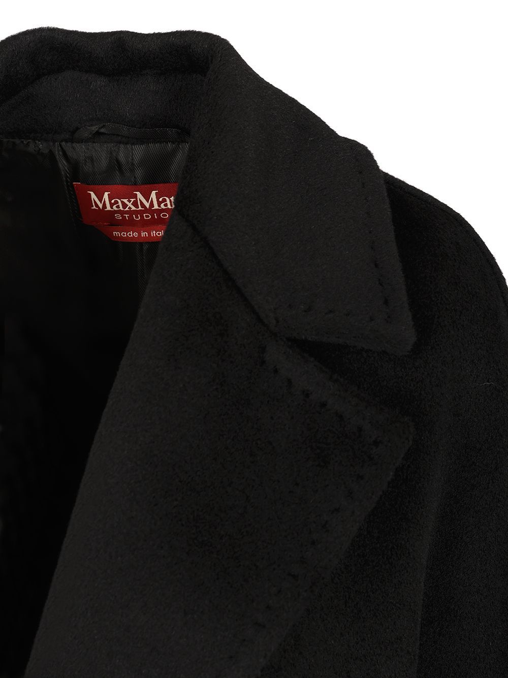 Max Mara Studio Tokio Double Breasted Coat In Black