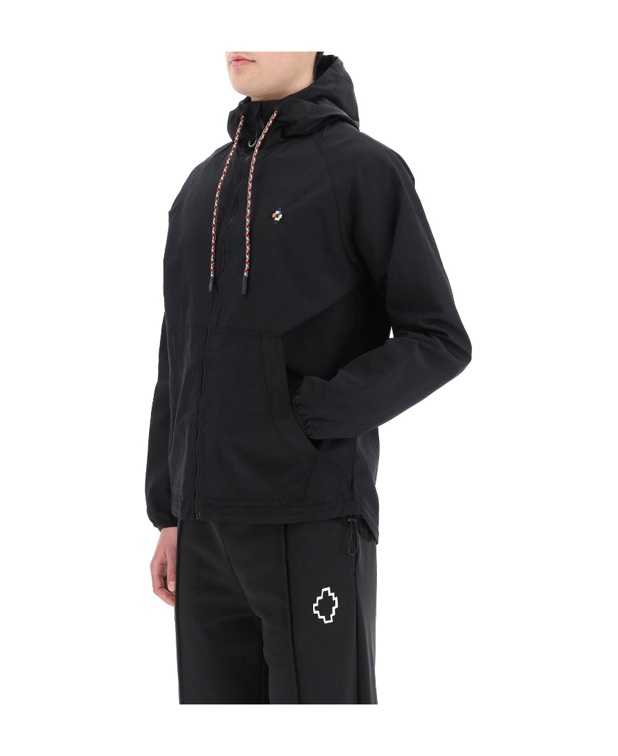 Marcelo Burlon County Of Milan Black Lightweight Windbreaker Jacket In Black