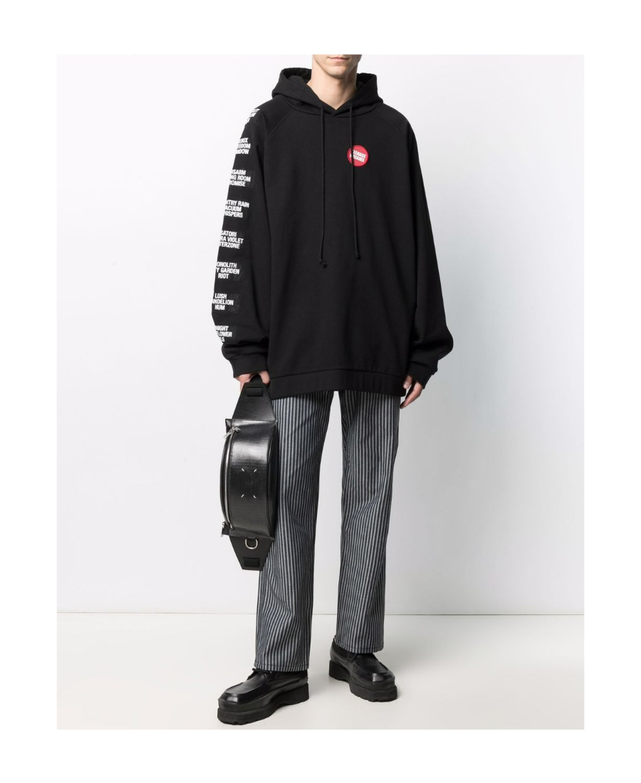Raf Simons Oversized Patch-embellished Hoodie In Black