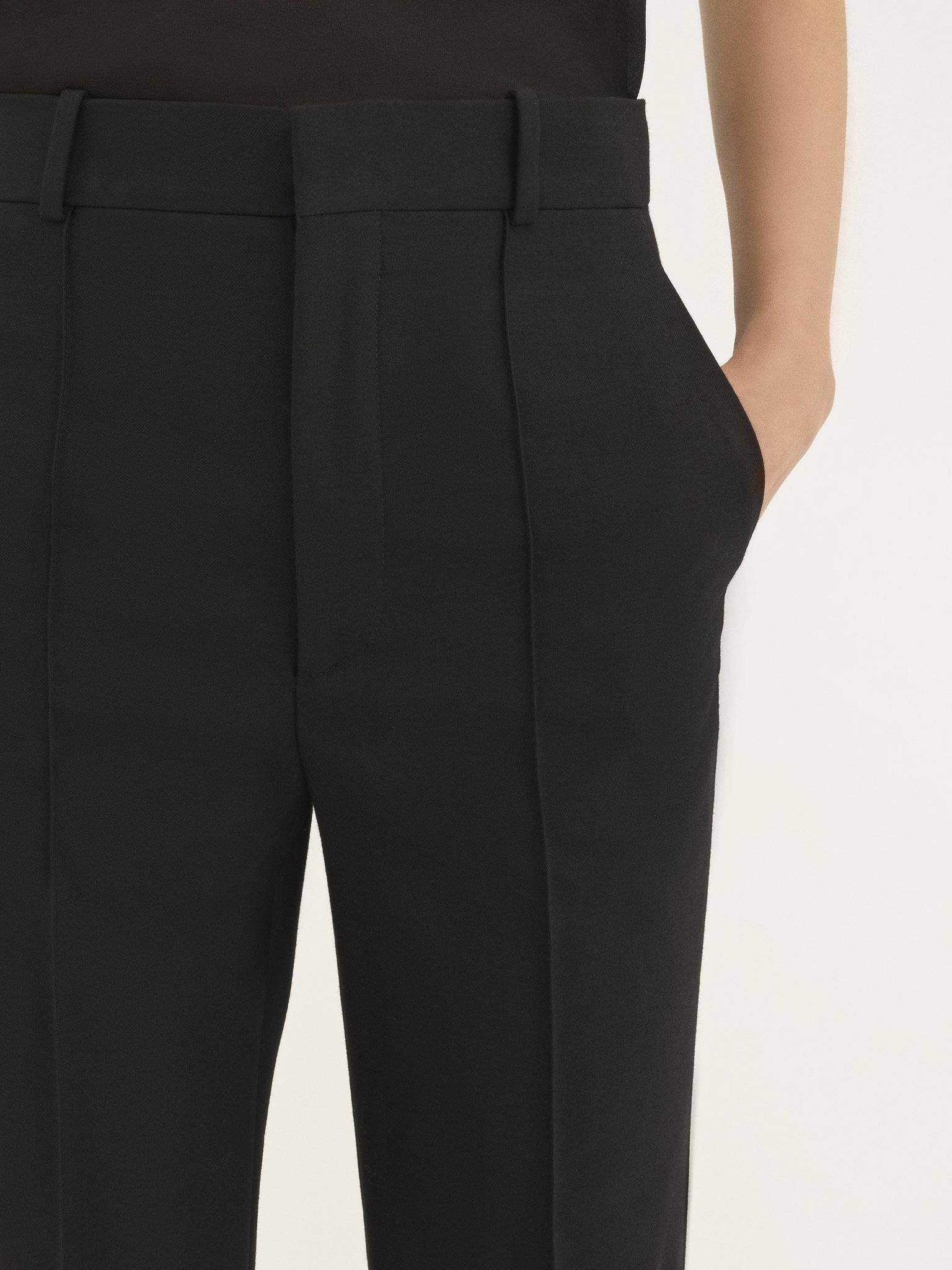 Chloé Wool Gabardine High-waist Pants In Black