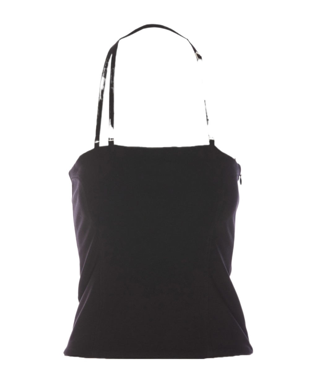 Attico Lace Collar Bustier Top In Black