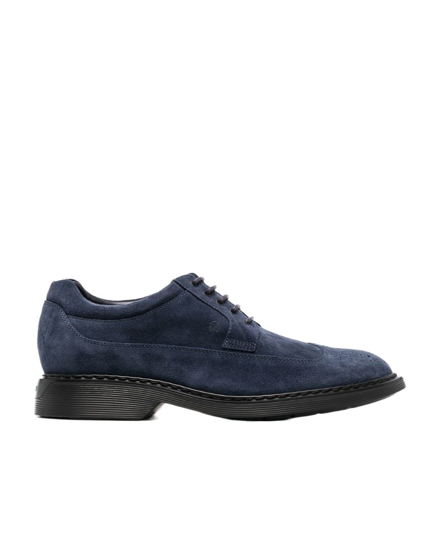 Hogan Lace-up Suede Brogues In Black