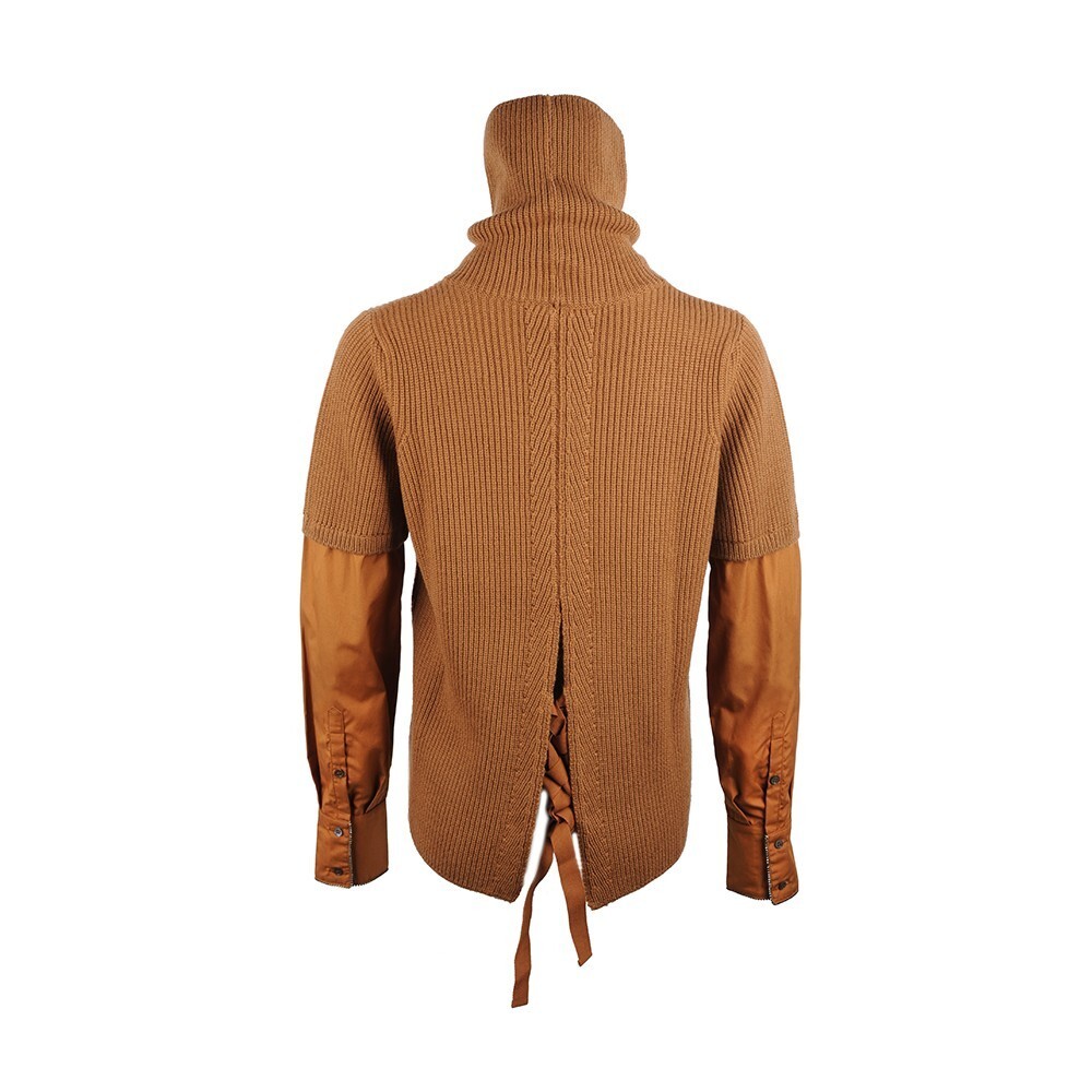 N°21 Stitched High-necked Sweater In Brown