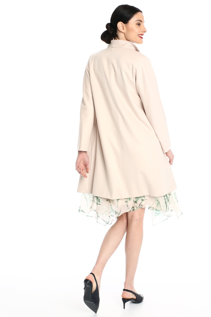Max Mara Trumpet-shaped Coat In Nude
