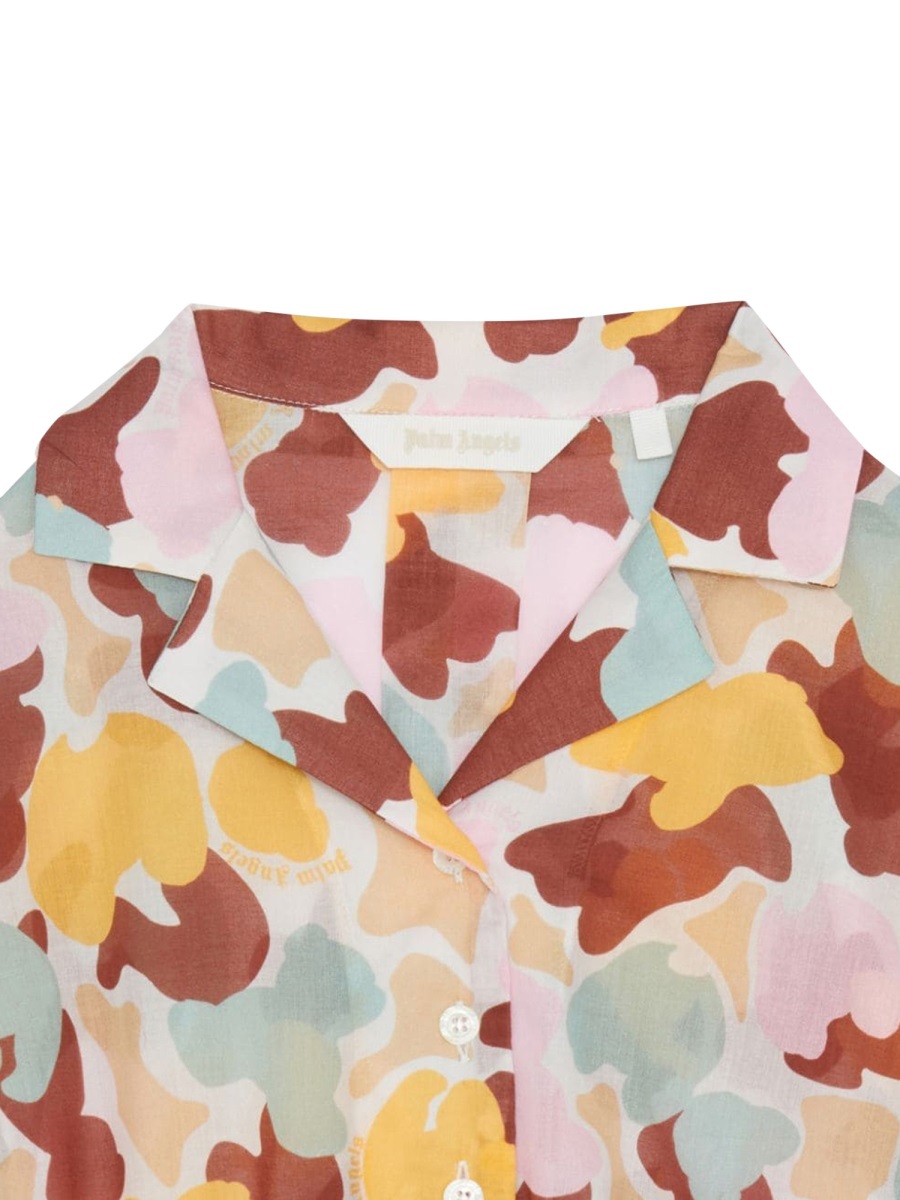 Palm Angels Printed Short-style Shirt In Pink