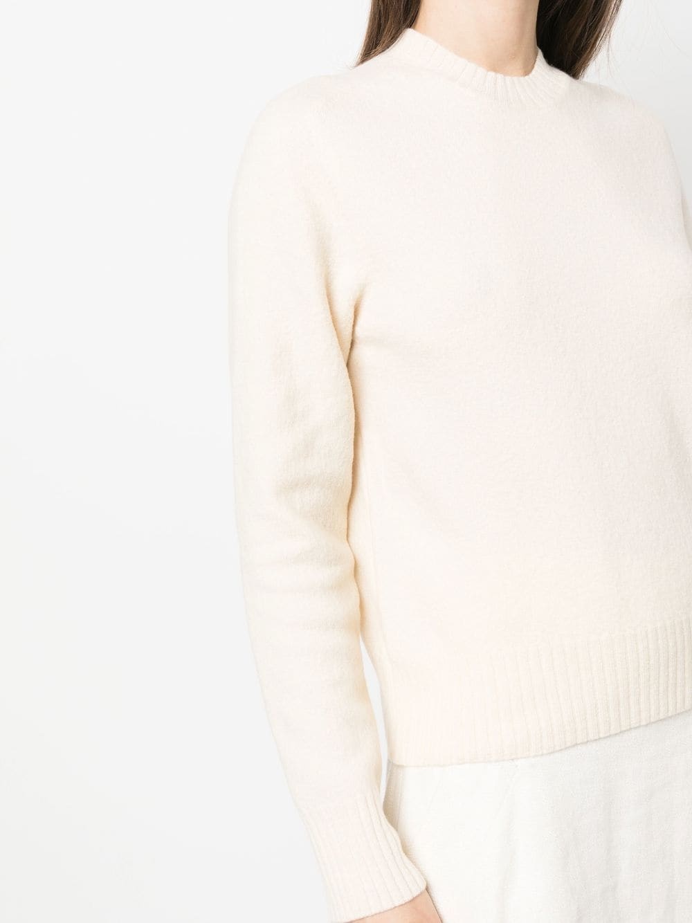 Jil Sander Wool Crew Neck Jumper In White