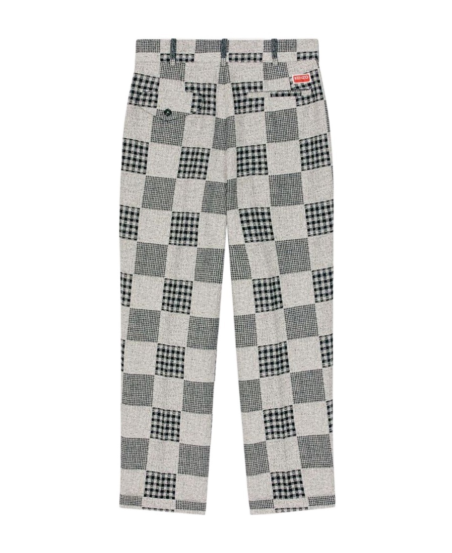 Kenzo Patchwork Trousers In Gray