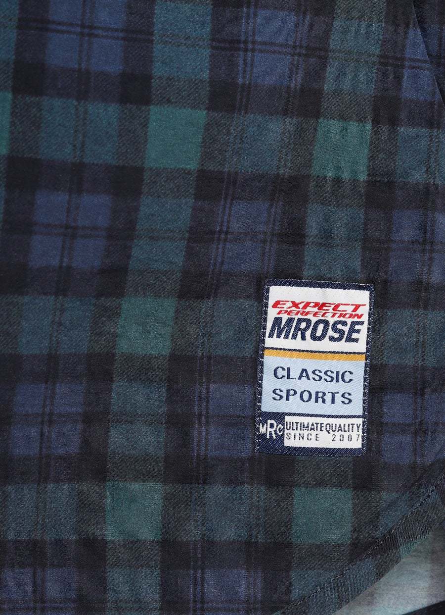 Martine Rose Tartan Tailored Gym Shorts In Dark Green
