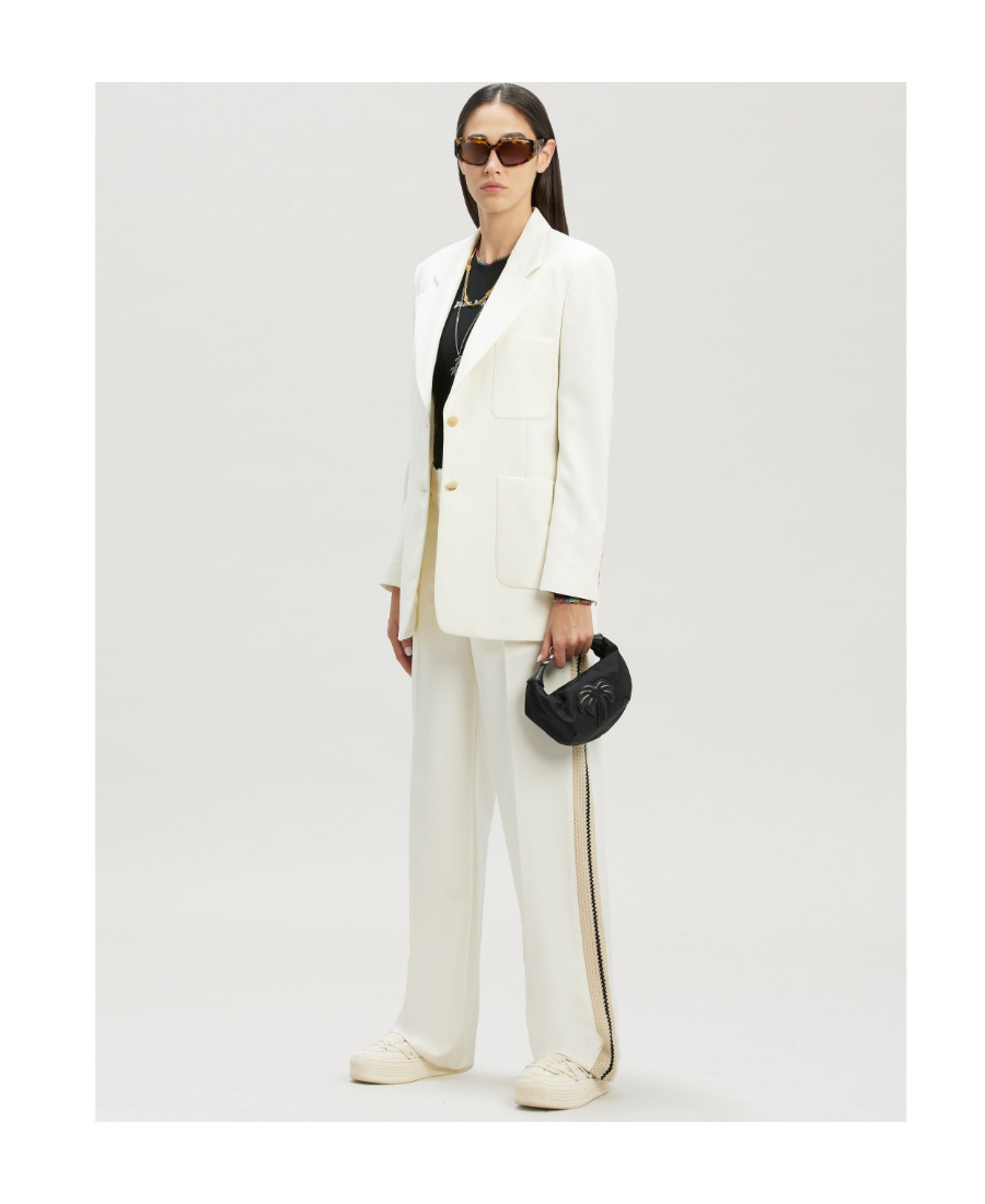 Palm Angels Side-stripe Trousers In White