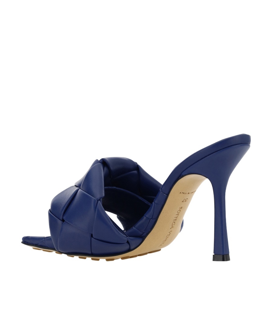 Bottega Veneta The Lido Intrecciato Leather Sandal In Blue