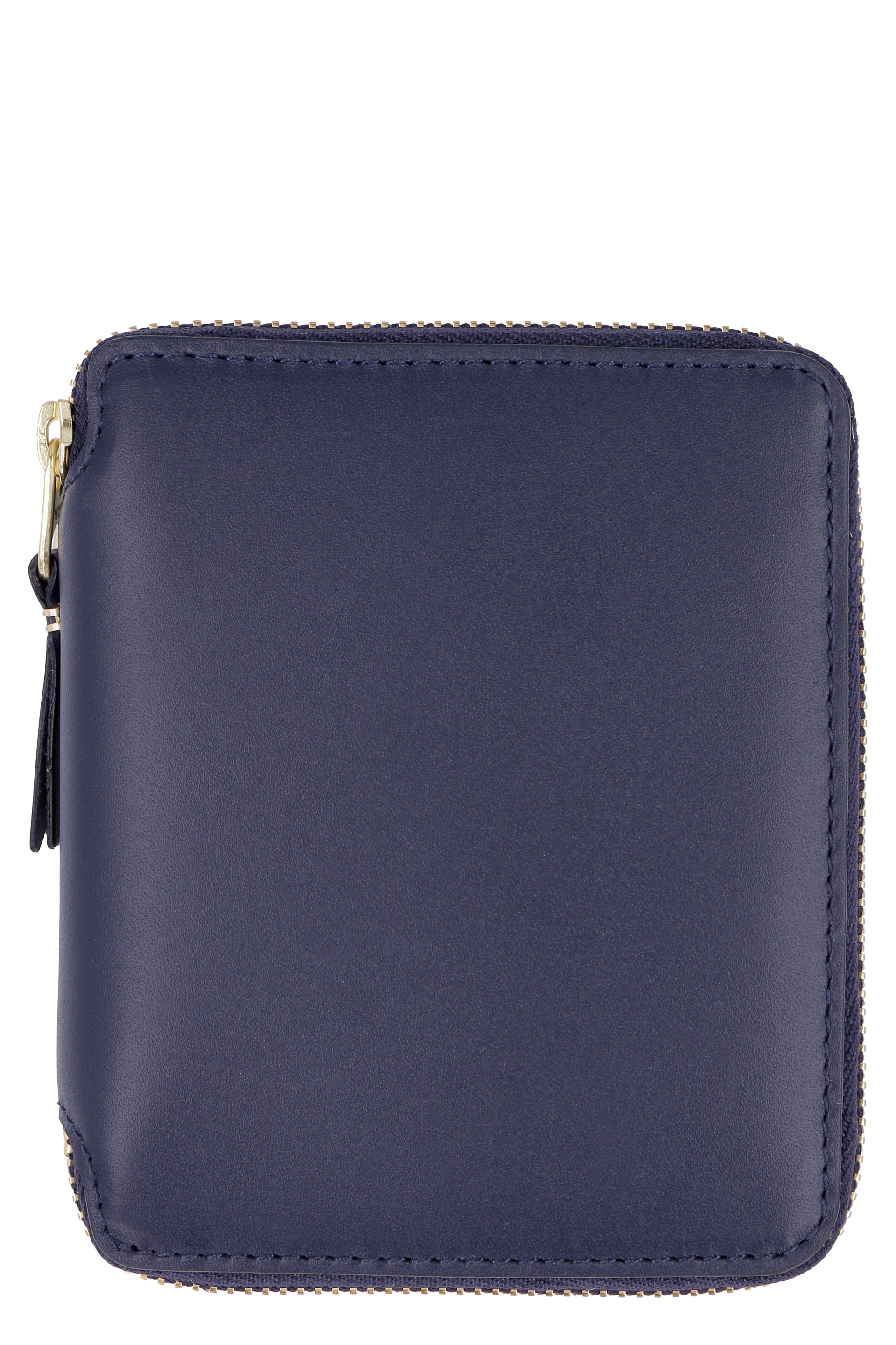 Comme Des Garçons Zip-closure Compact Calfskin Wallet In Black