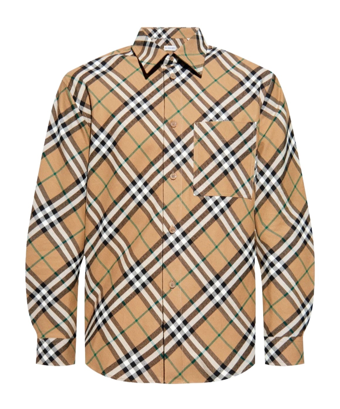 Burberry Check Print Cotton Shirt In Multicolor
