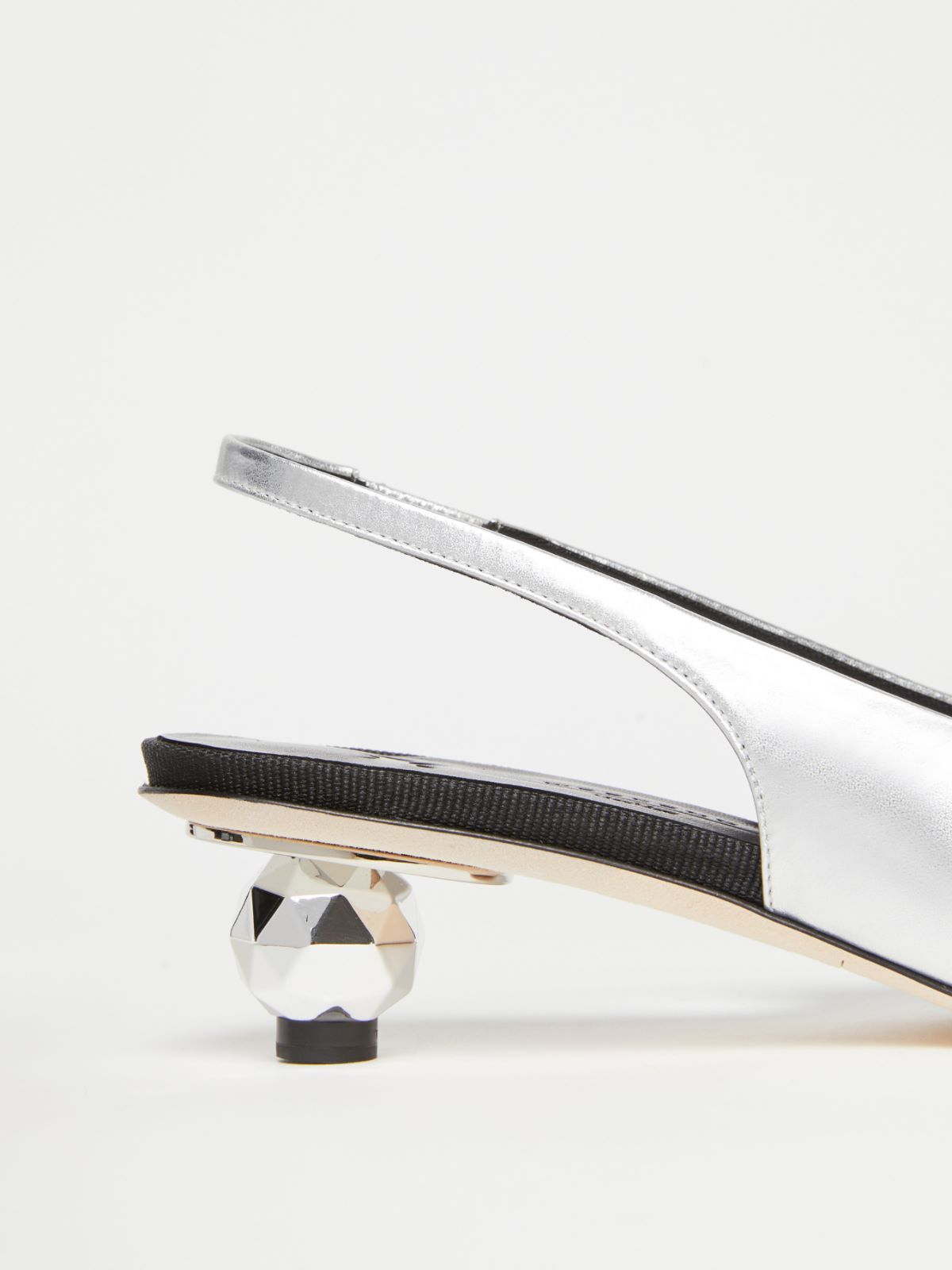 Weekend Max Mara Gallico Silver Slingback Pumps In White