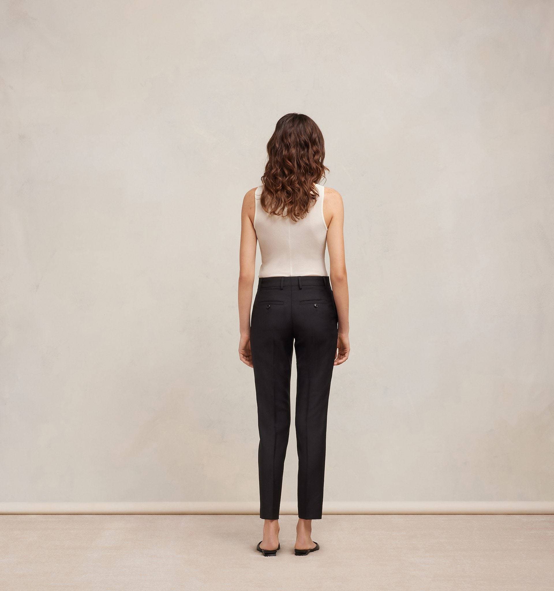Ami Alexandre Mattiussi Cigarette Pipe Wool Casual Trousers In Black