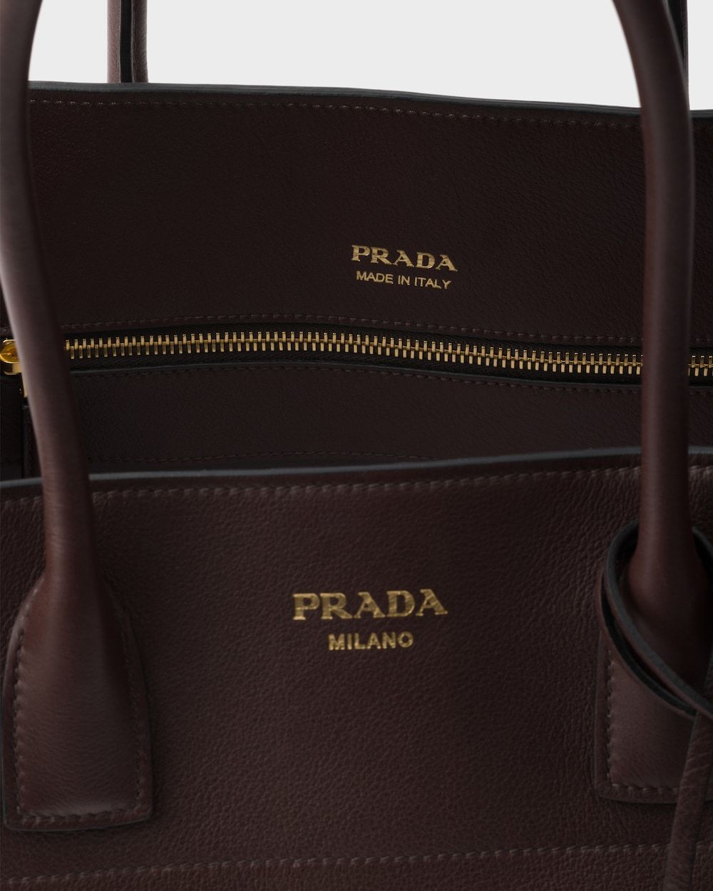 Prada Borsa Shopping Media In Pelle Melanzana  Donna
