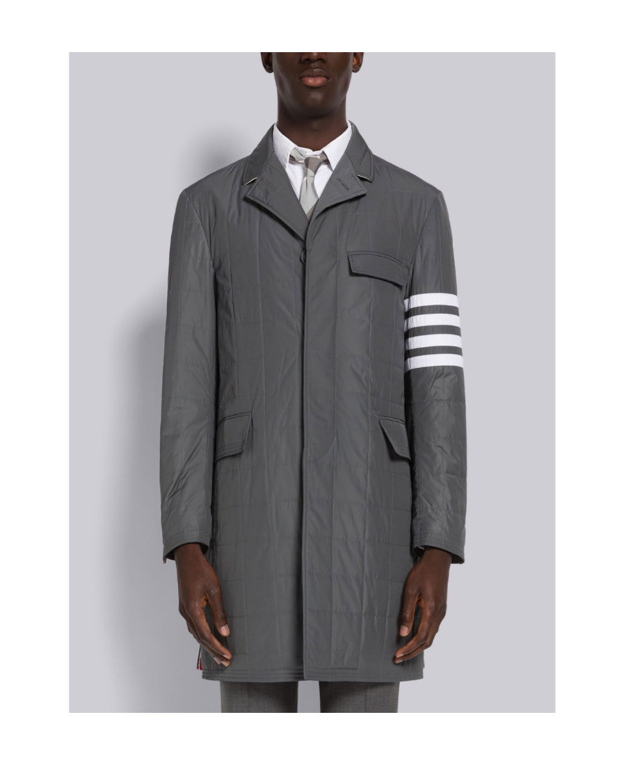 THOM BROWNE 4-BAR MOTIF PADDED TAILORED COAT