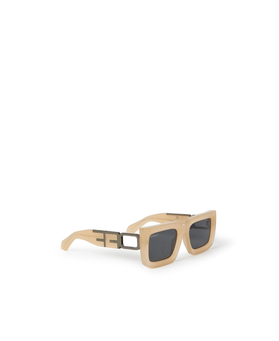 Off-white Logo Sunglasses In Nude
