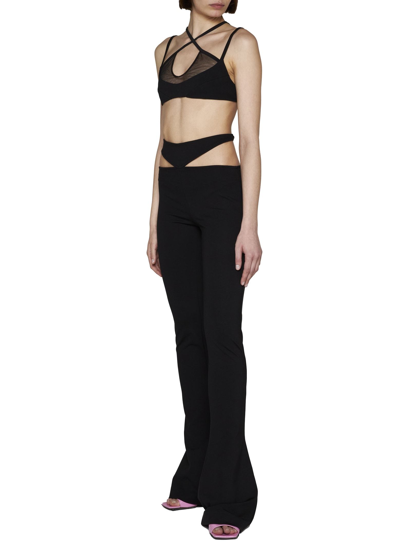 Attico Amos Criss-cross Bralette Top In Black