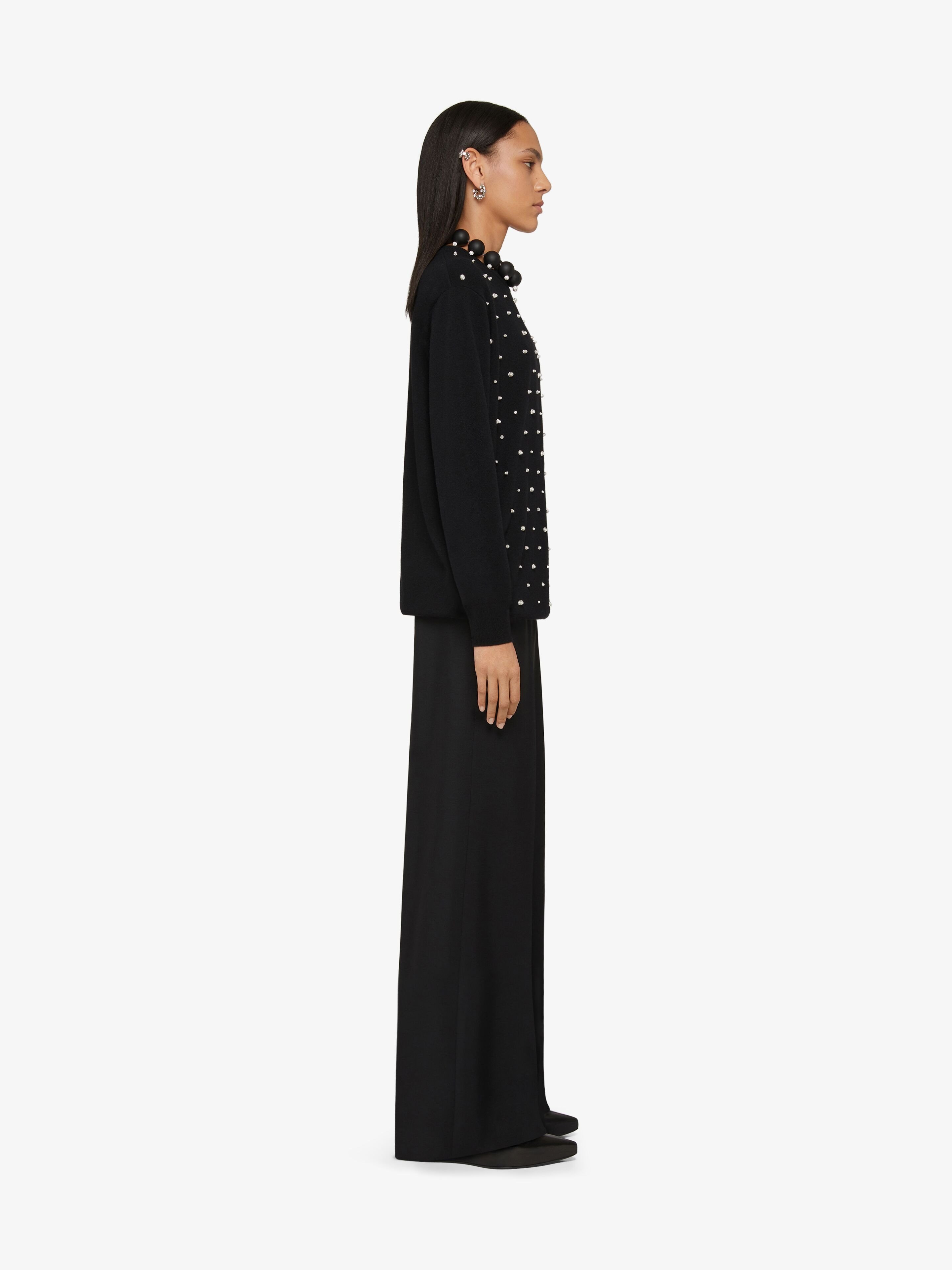Shop Givenchy Oversized Pants In Wool And Mohair In Black