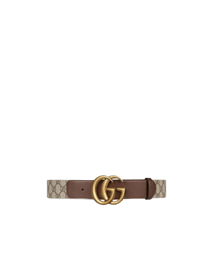 Gucci Double G Buckle Gg Belt In Brown