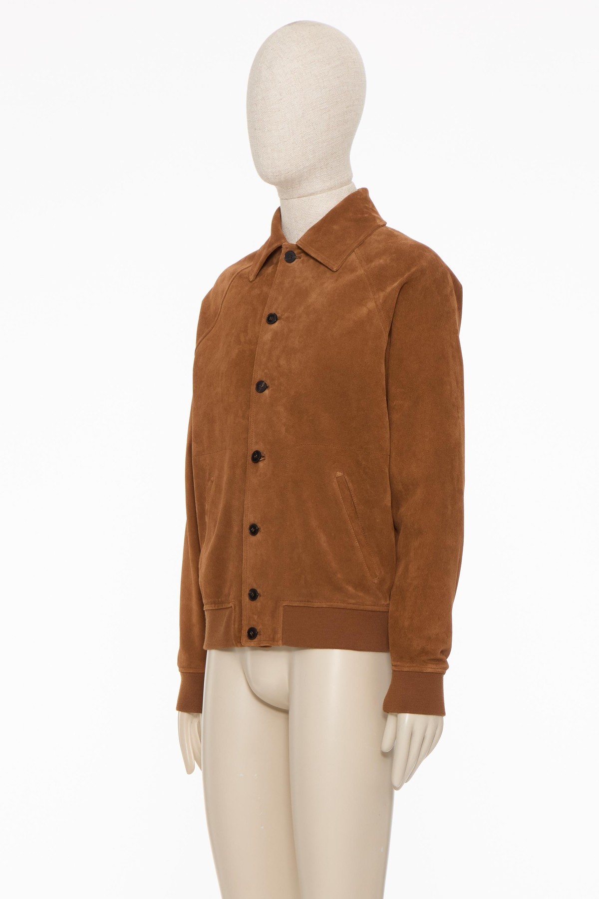 Valentino Giacca Pelle Leather Light Suede Bomber Jacket In Brown